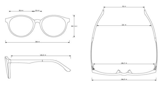 ISO12870 Certified 55mm Titan Blue Blocking Glasses Round Full Rim Glasses