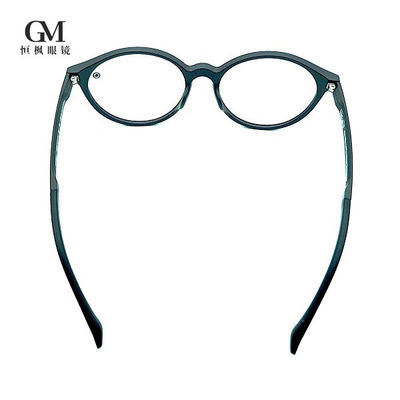 ISO12870 Certified 55mm Titan Blue Blocking Glasses Round Full Rim Glasses